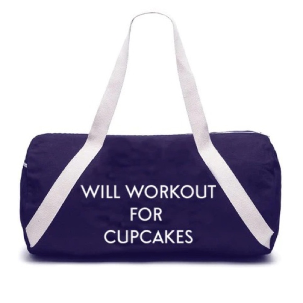 Private Party Will Workout For Cupcakes Denim Gym Bag Duffle Bag - Picture 7 of 7